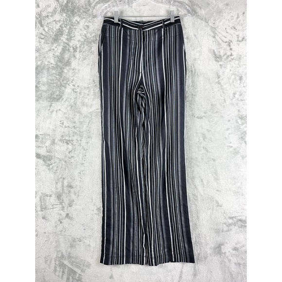 TheOpen Product Striped High Waisted Trousers Pants Slacks 27 Waist Quiet Luxury - Picture 1 of 16